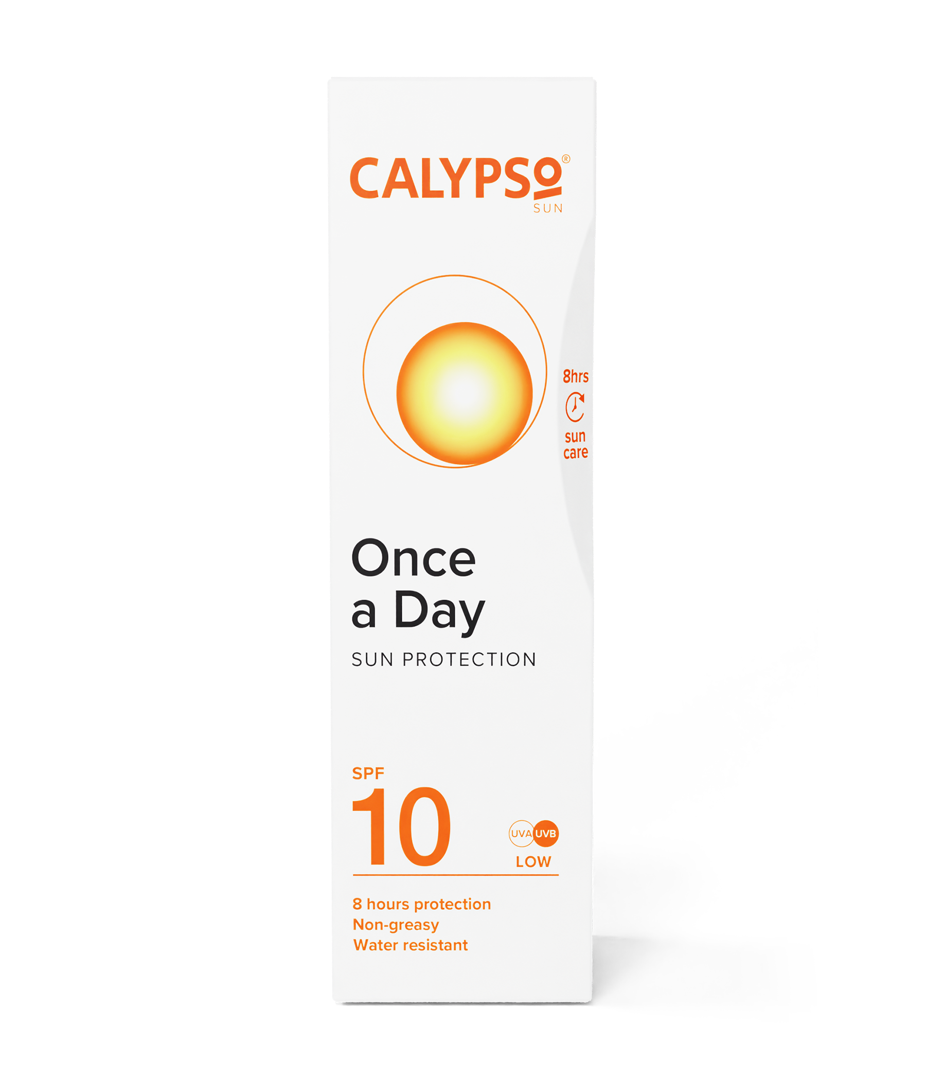 Calypso Once a Day sunscreen SPF10 box
